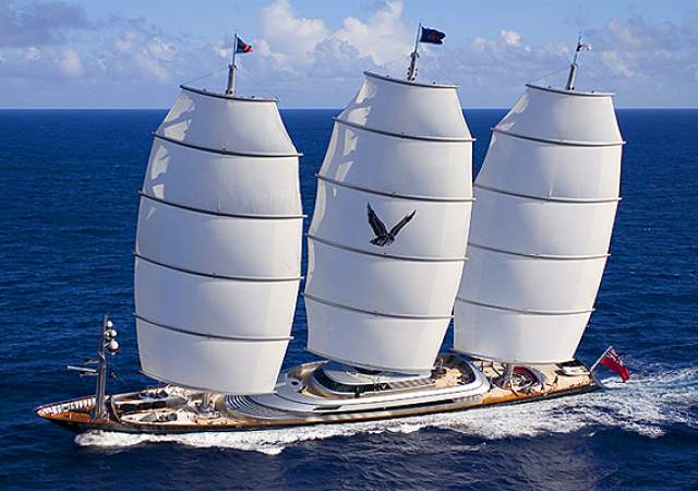 SY Maltese Falcon segelt seit Sommer 2006 als erstes Schiff der Welt mit dem Dynarigg auf Basis der Entwürfe von Wilhelm Prölss. Ohne jedes Problem.